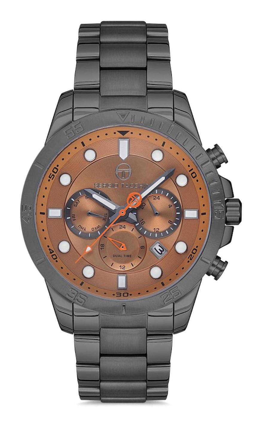 Sergio Tacchini ST.1.10107.4 Takvimli 45 mm Antrasit Çelik Kordon Analog Erkek Kol Saati