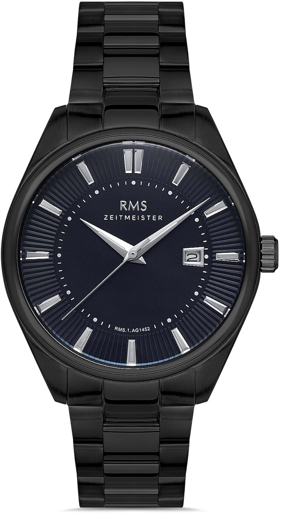 Romanson GR.1.AG1452.07 Takvimli 42 mm Siyah Çelik Kordon Analog Kol Saati