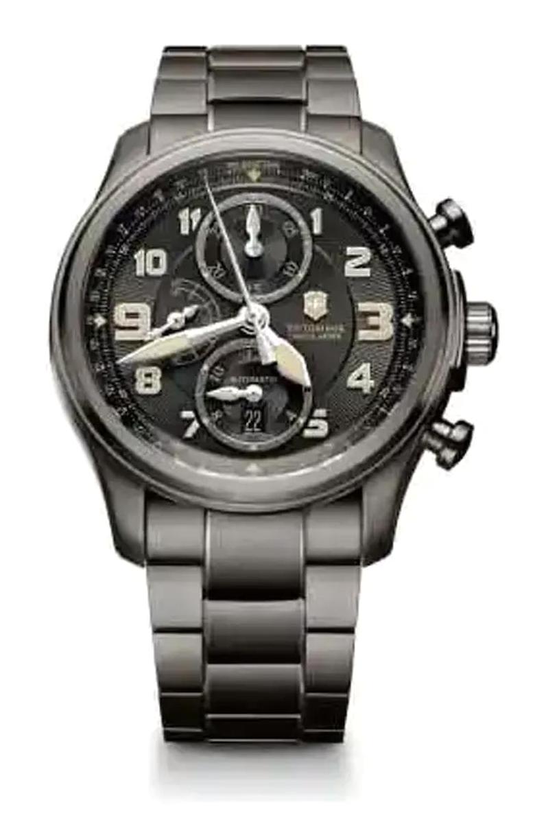 Victorinox Swiss Army 241460 Pusulalı Takvimli 44 mm Antrasit Çelik Kordon Analog Kol Saati
