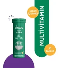 Vitago Multivitamin Ginseng Aromasız Yetişkin Vitamin 10 Tablet