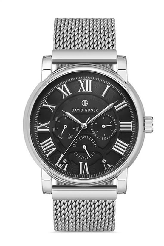David Guner DG-8281GC-A2 Takvimli 42 mm Çelik Kordon Analog Kol Saati