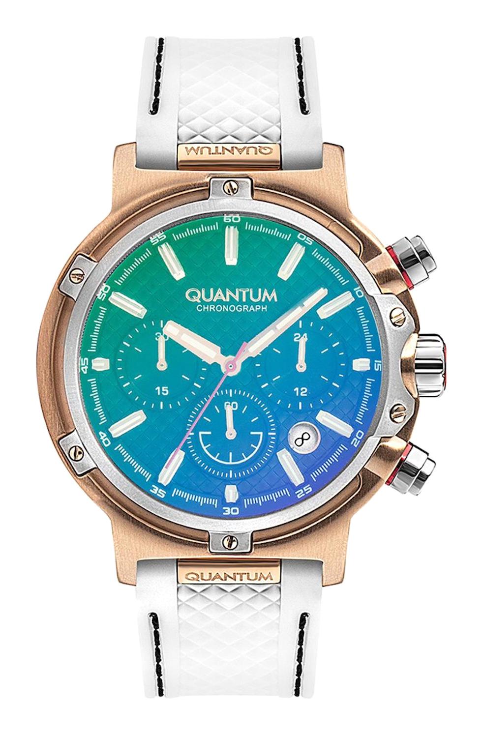 Quantum HNG956.550 Takvimli 44 mm Beyaz Çelik Kordon Analog Erkek Kol Saati