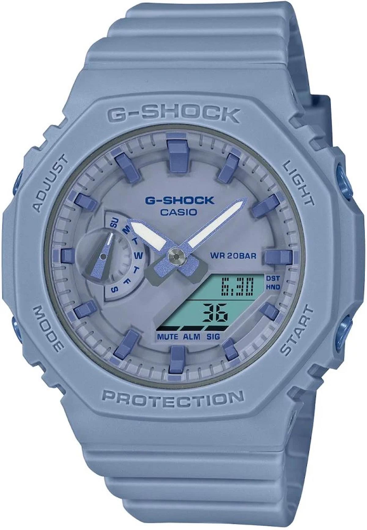 Casio GMA-S2100BA-2A2DR Takvimli 43 mm Mavi Plastik Kordon Analog Erkek Kol Saati