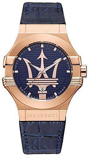 Maserati R8851108027 Takvimli 42 mm Lacivert Deri Kordon Analog Erkek Kol Saati