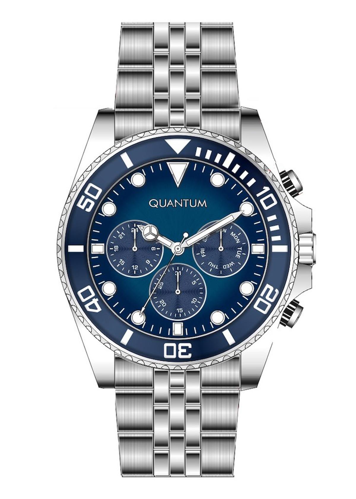 Quantum PWG1048.390 Takvimli 42 mm Çelik Kordon Analog Erkek Kol Saati