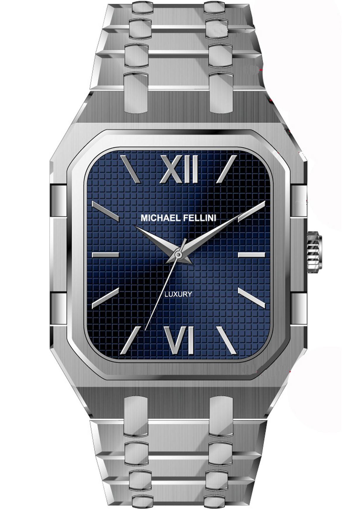 Michael Fellini 2396-2 Takvimli 44 mm Metal Kordon Analog Erkek Kol Saati