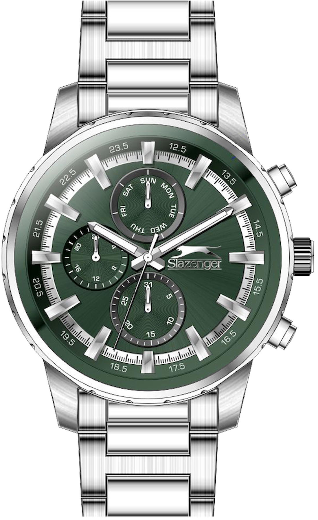 Slazenger SL.09.2328.2.04 Takvimli 45 mm Çelik Kordon Analog Erkek Kol Saati