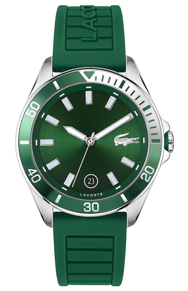 Lacoste LAC2011263 Takvimli 43 mm Yeşil Silikon Kordon Analog Erkek Kol Saati