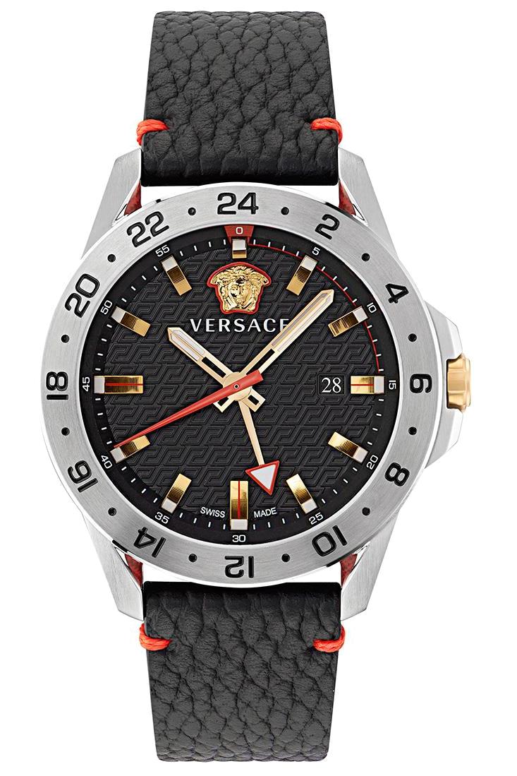 Versace VRSCVE2W00122 Takvimli 44 mm Siyah Deri Kordon Analog Erkek Kol Saati