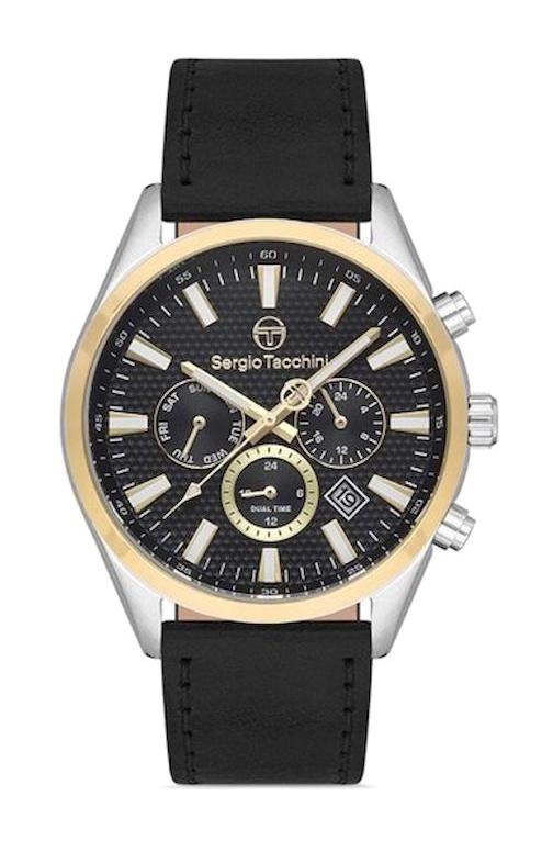 Sergio Tacchini ST.1.10222.3 Takvimli 44 mm Siyah Çelik Kordon Analog Erkek Kol Saati