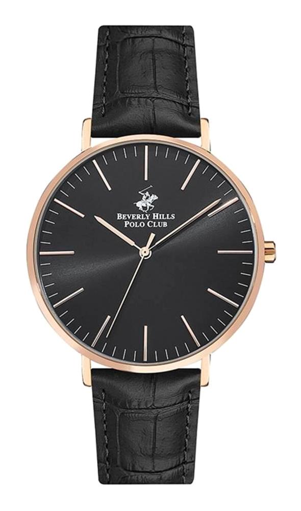 Beverly Hills Polo Club BP3129X451 42 mm Siyah Deri Kordon Analog Erkek Kol Saati