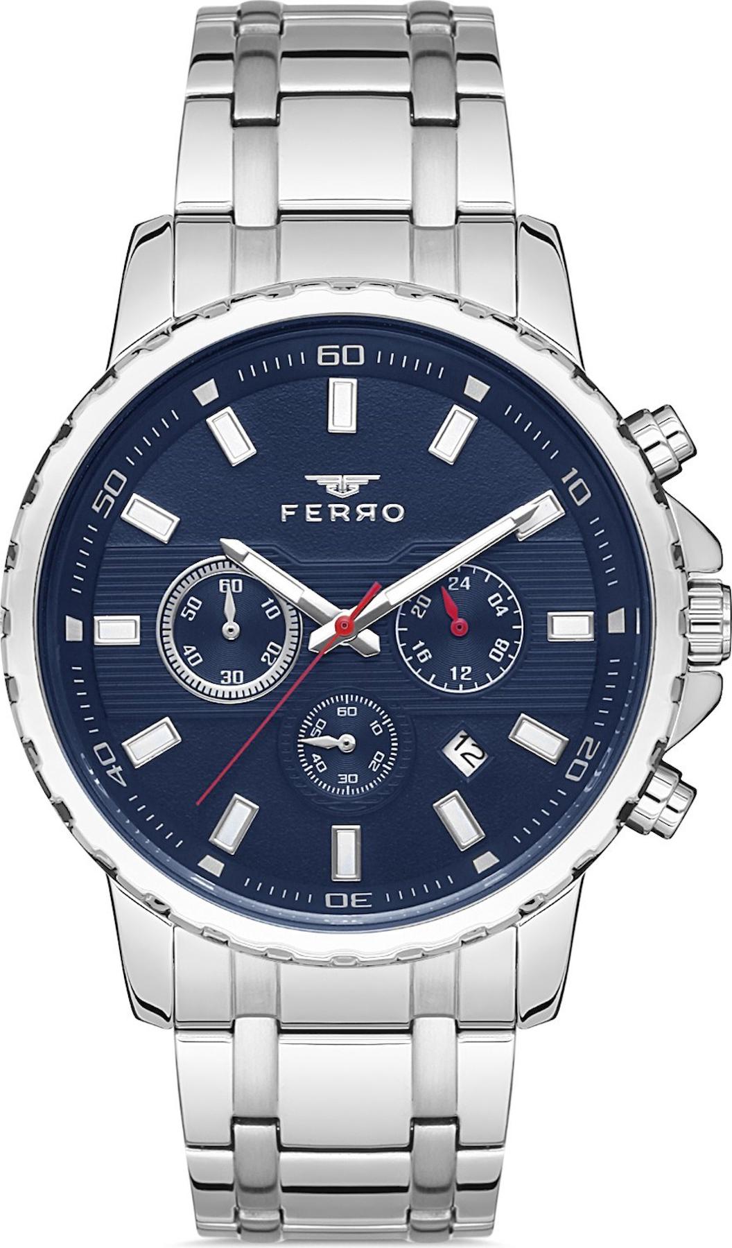 Ferro FM11167A-A3 Takvimli Gri Silikon Kordon Analog Erkek Kol Saati