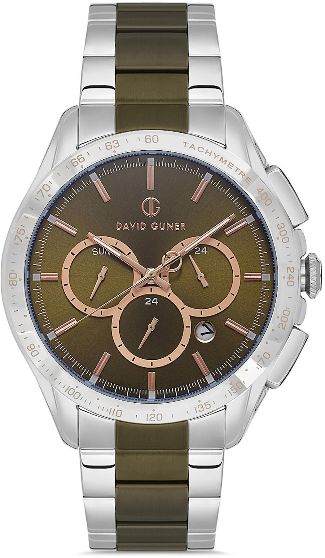 David Guner DG-8624GA-ZM10 Takvimli 42 mm Metal Kordon Analog Kol Saati
