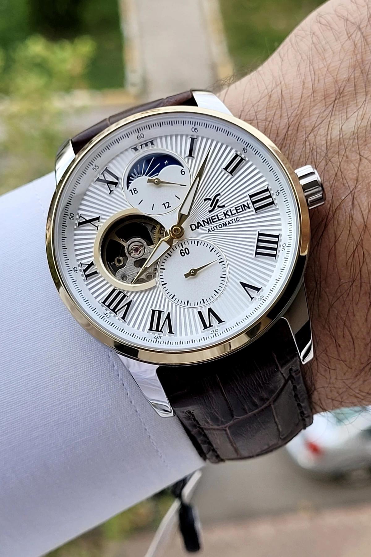 Daniel Klein DKISTE826 Takvimli 42 mm Siyah Deri Kordon Analog Erkek Kol Saati