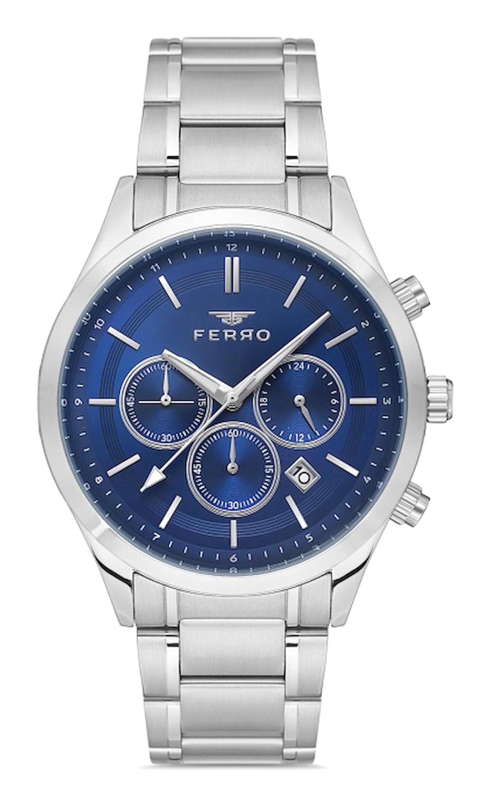 Ferro FM31371A-A3 Takvimli 44 mm Metal Kordon Analog Erkek Kol Saati