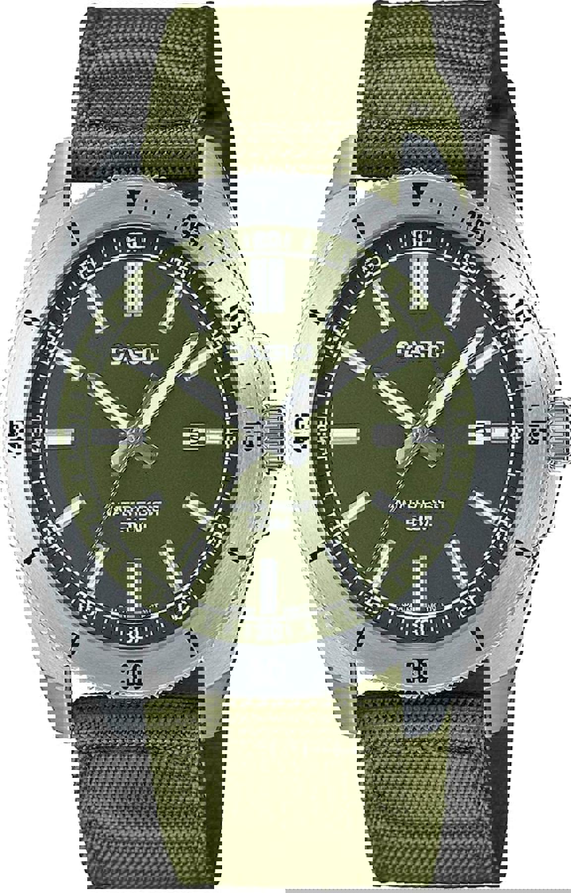 Casio MTP-B155C-3EVDF Takvimli 41 mm Yeşil Kumaş Kordon Analog Erkek Kol Saati