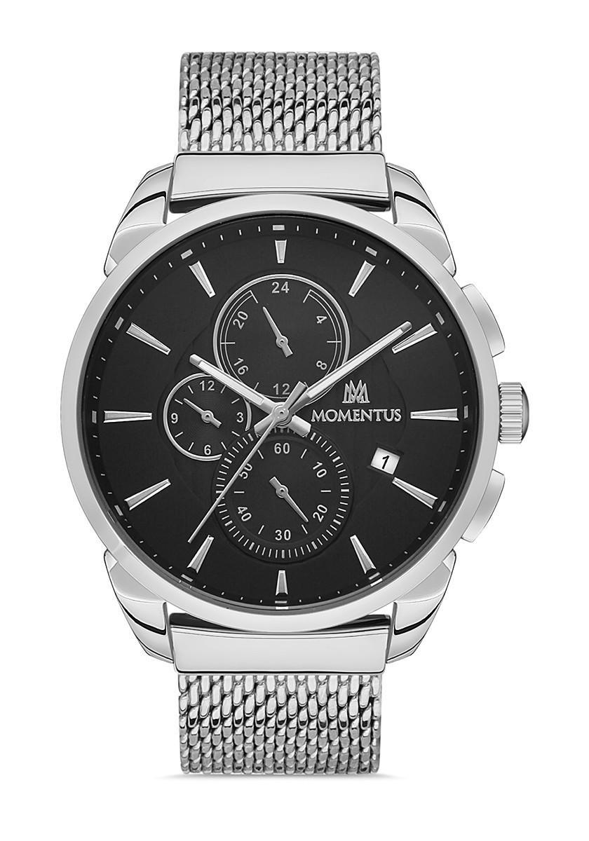 Momentus CC206S-04SS Takvimli 45 mm Çelik Kordon Analog Erkek Kol Saati
