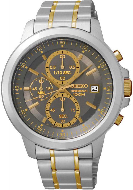 Seiko SKS449P Takvimli 43 mm Altın-Çelik Kordon Analog Kol Saati