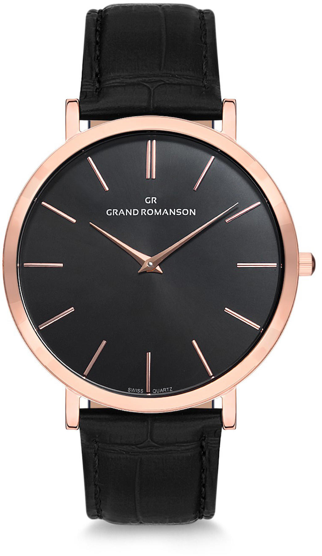 Romanson GR.1.AG1239.14 41 mm Siyah Deri Kordon Analog Kol Saati