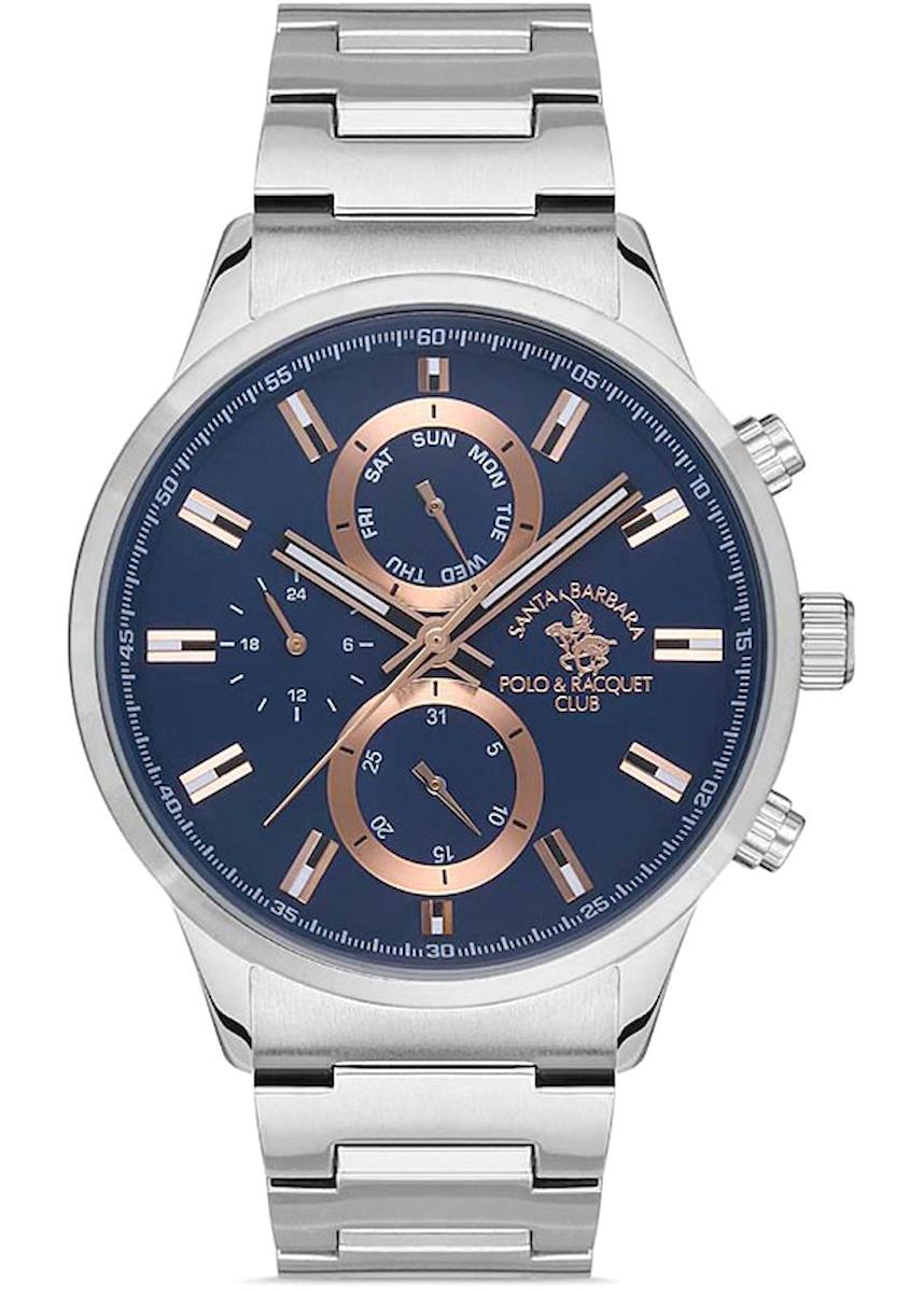 Santa Barbara Polo & Racquet Club SB.1.10388.2 Takvimli 44 mm Çelik Kordon Analog Erkek Kol Saati