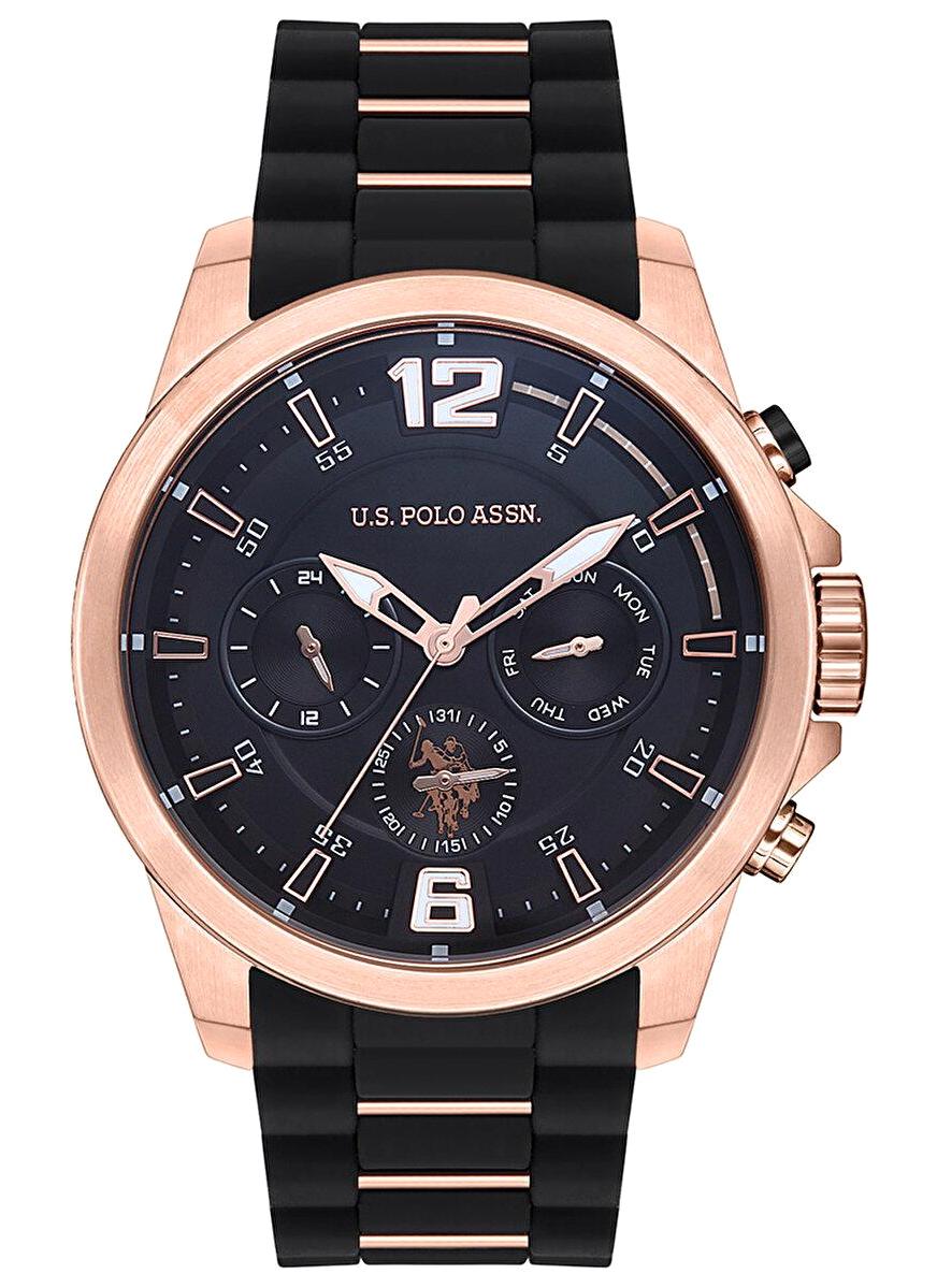 U.S. Polo Assn USPA1009-05 Takvimli 46 mm Siyah Çelik Kordon Analog Erkek Kol Saati