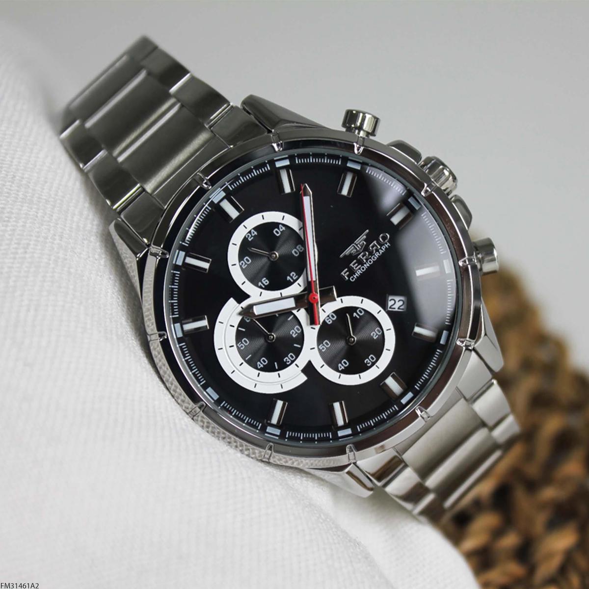 Ferro FM31461A2 Takvimli 45 mm Çelik Kordon Analog Erkek Kol Saati