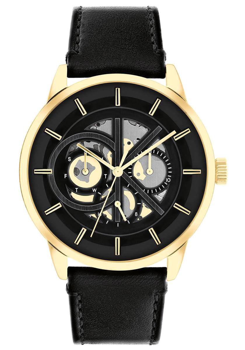 Calvin Klein CK25200217 Takvimli 43 mm Siyah Deri Kordon Analog Erkek Kol Saati