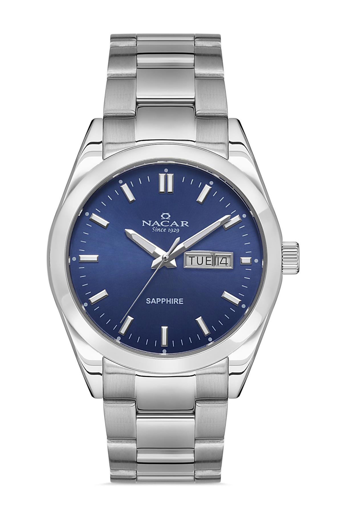 Nacar NC31299227ALM Takvimli 44 mm Gri Kanvas Kordon Analog Erkek Kol Saati