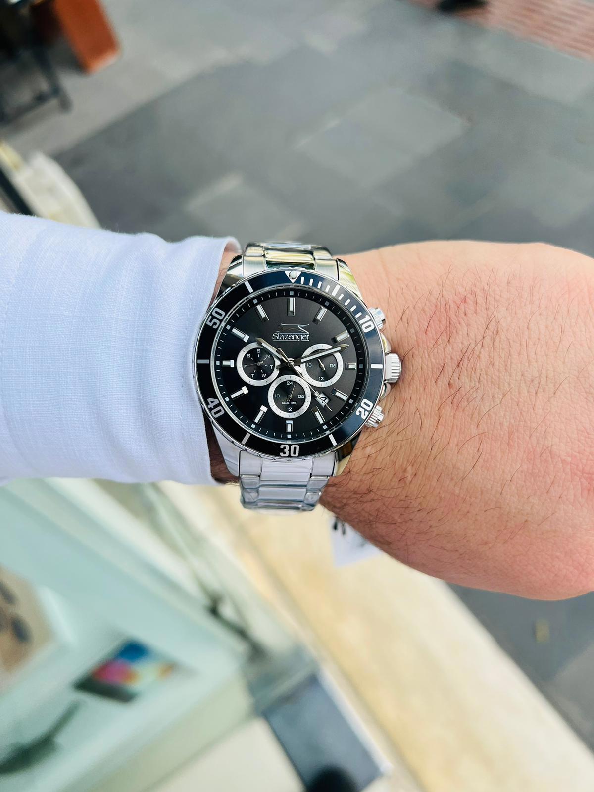 Slazenger SL.09.2091.2.01 Takvimli 44 mm Çelik Kordon Analog Erkek Kol Saati