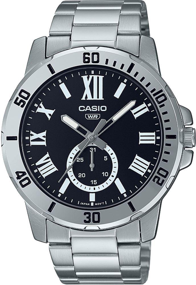Casio MTP-VD200D-1B Takvimli 45 mm Çelik Kordon Analog Kol Saati