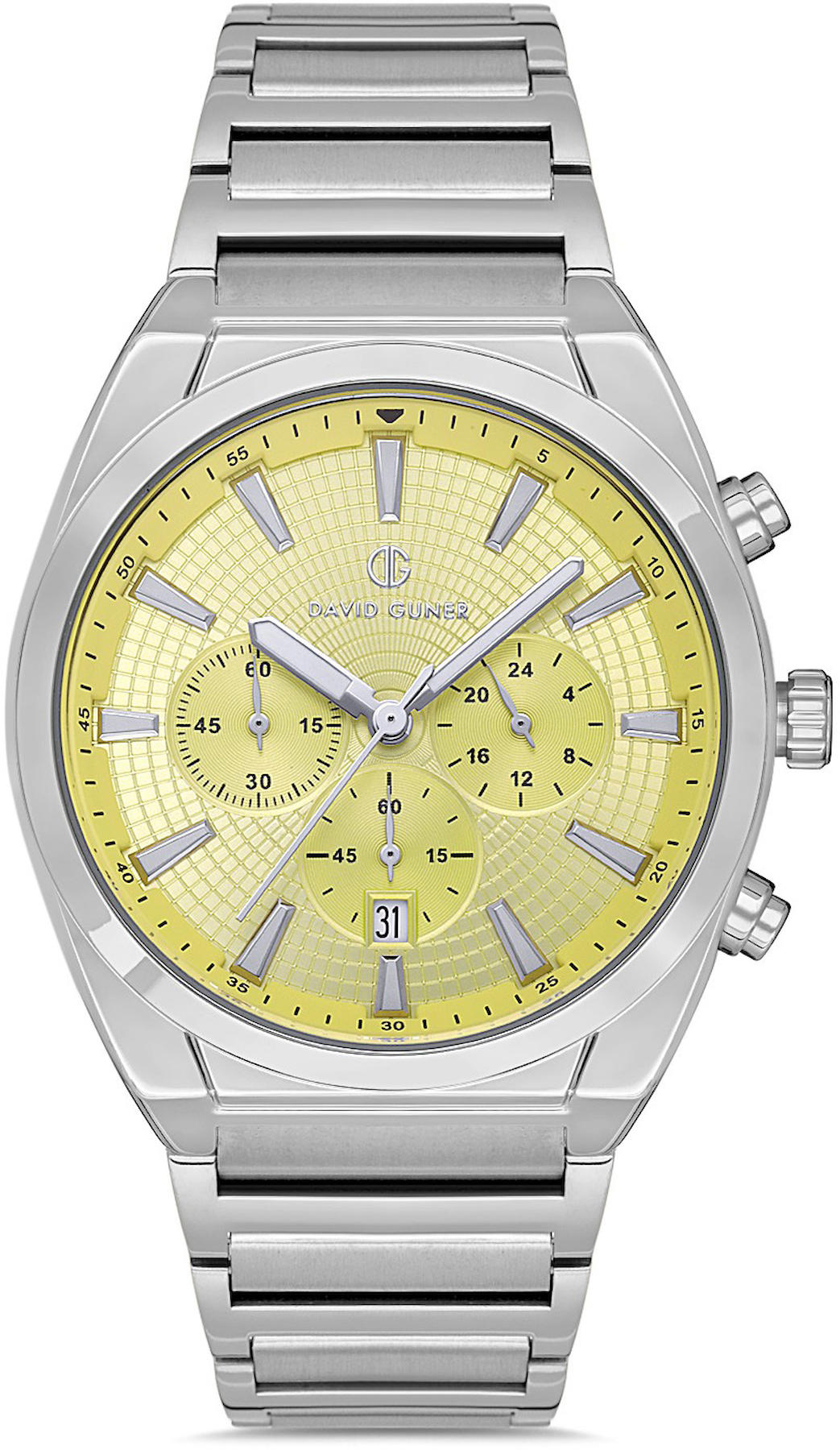 David Guner DG-8621GA-A12 Takvimli 42 mm Metal Kordon Analog Kol Saati