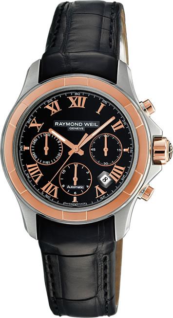 Raymond Weil 7260-SC5-00208 Takvimli 42 mm Siyah Deri Kordon Analog Kol Saati