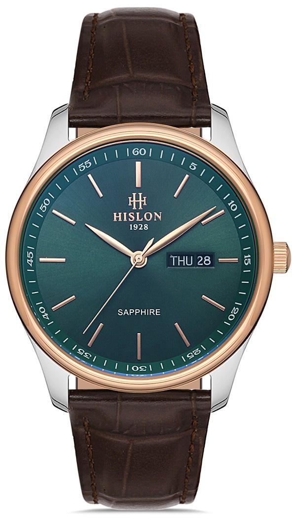 Hislon CL113T-15KR Takvimli 42 mm Kahverengi Çelik Kordon Analog Erkek Kol Saati