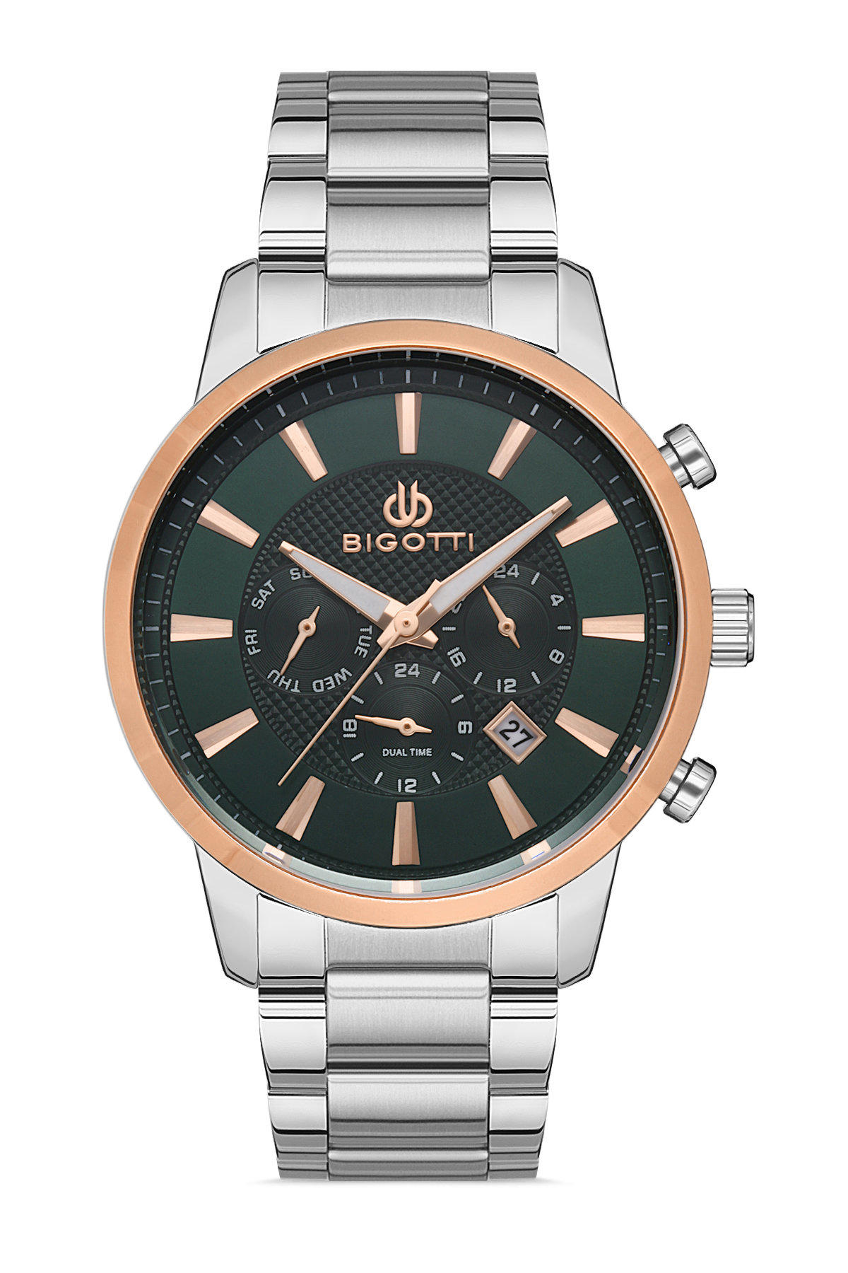 Bigotti BG.1.10303.5 Takvimli 45 mm Çelik Kordon Analog Erkek Kol Saati