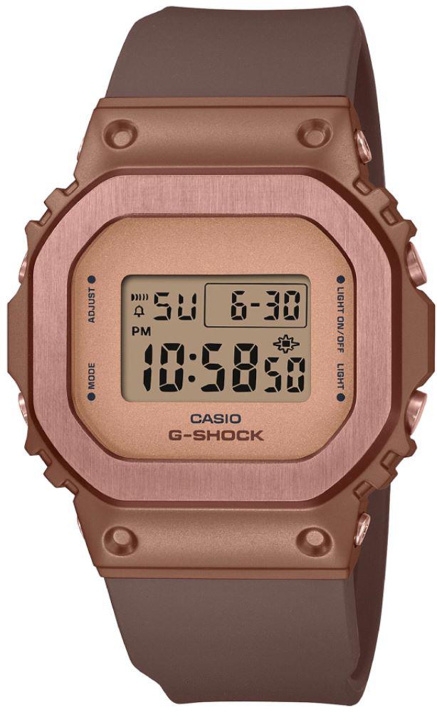 Casio GM-S5600BR-5D Takvimli 38 mm Füme Silikon Kordon Analog Kol Saati