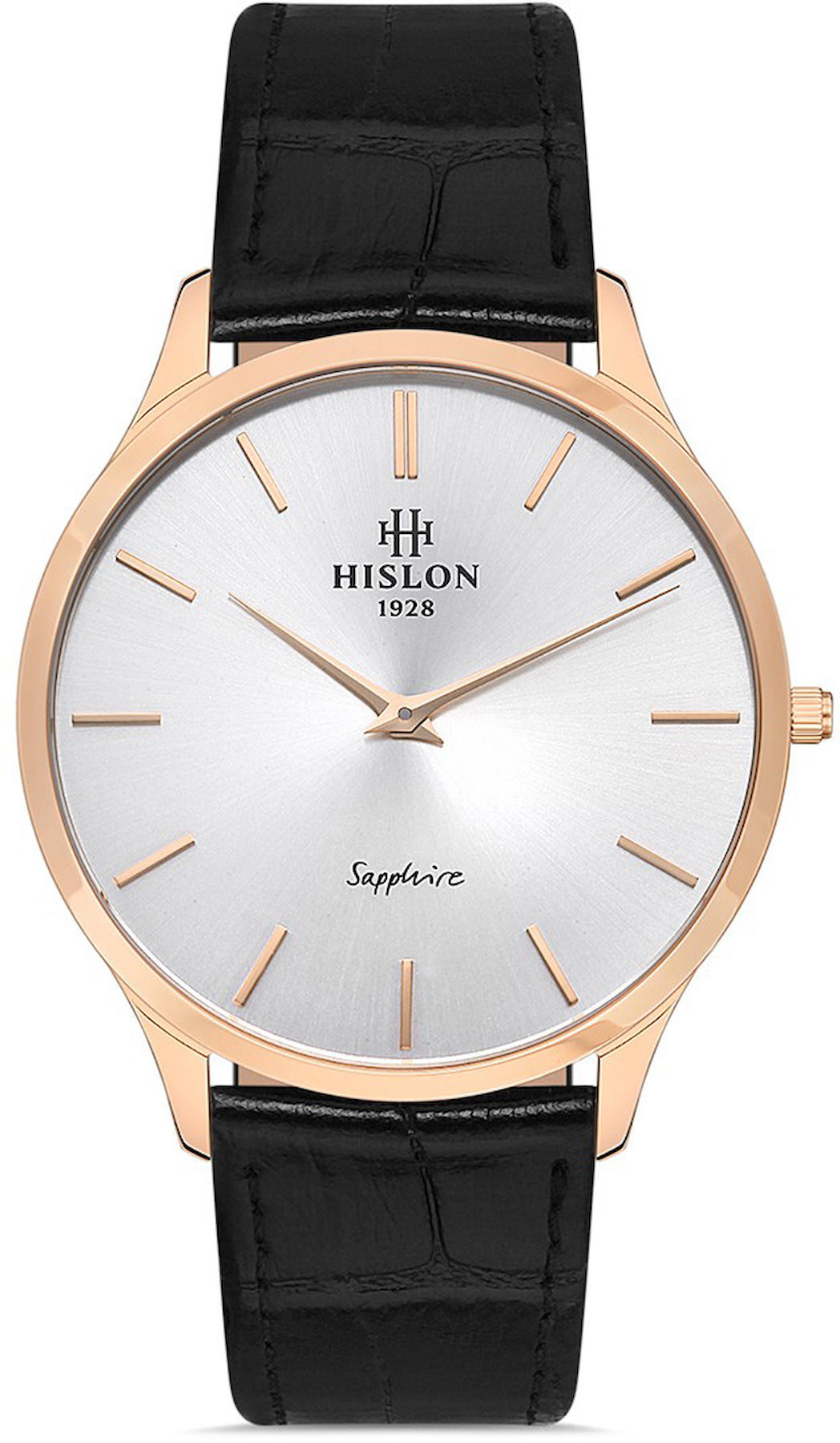 Hislon CL135R-02BR 40 mm Siyah Deri Kordon Analog Kol Saati
