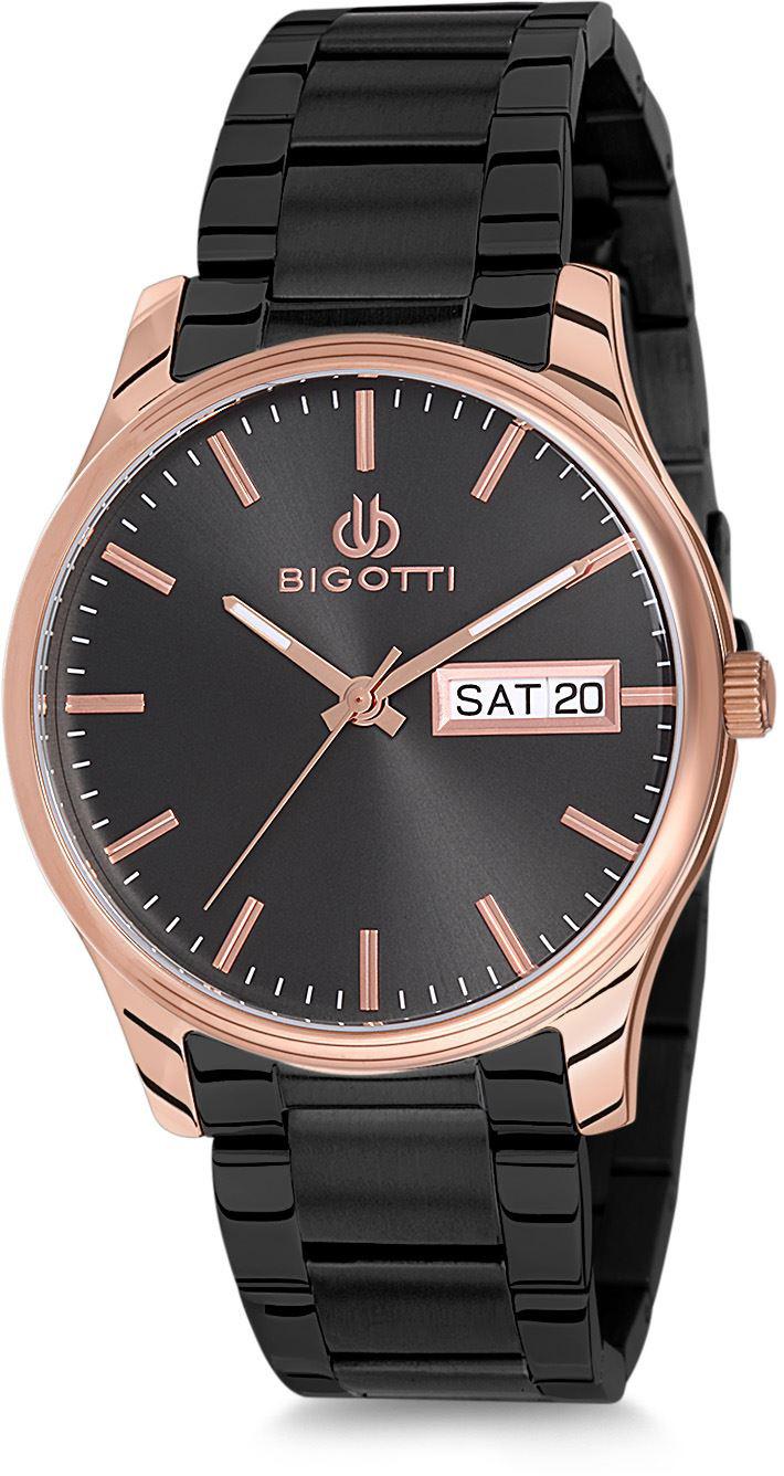 Bigotti BGT01499B-02 Takvimli 43 mm Siyah Çelik Kordon Analog Erkek Kol Saati