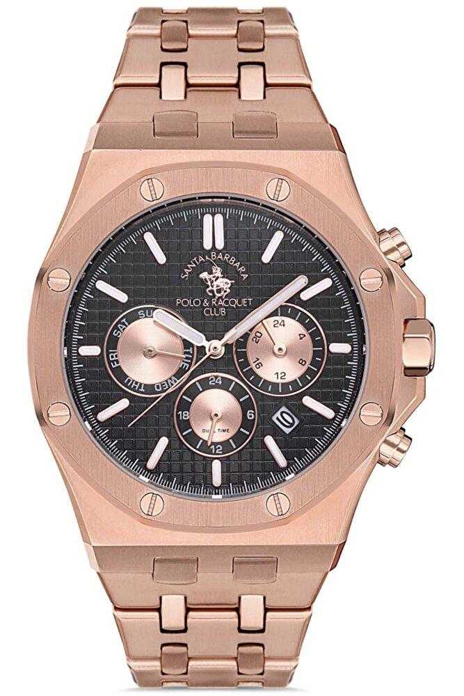 Santa Barbara Polo & Racquet Club SB.1.10223.4 Takvimli 43 mm Rose Gold Metal Kordon Analog Erkek Kol Saati