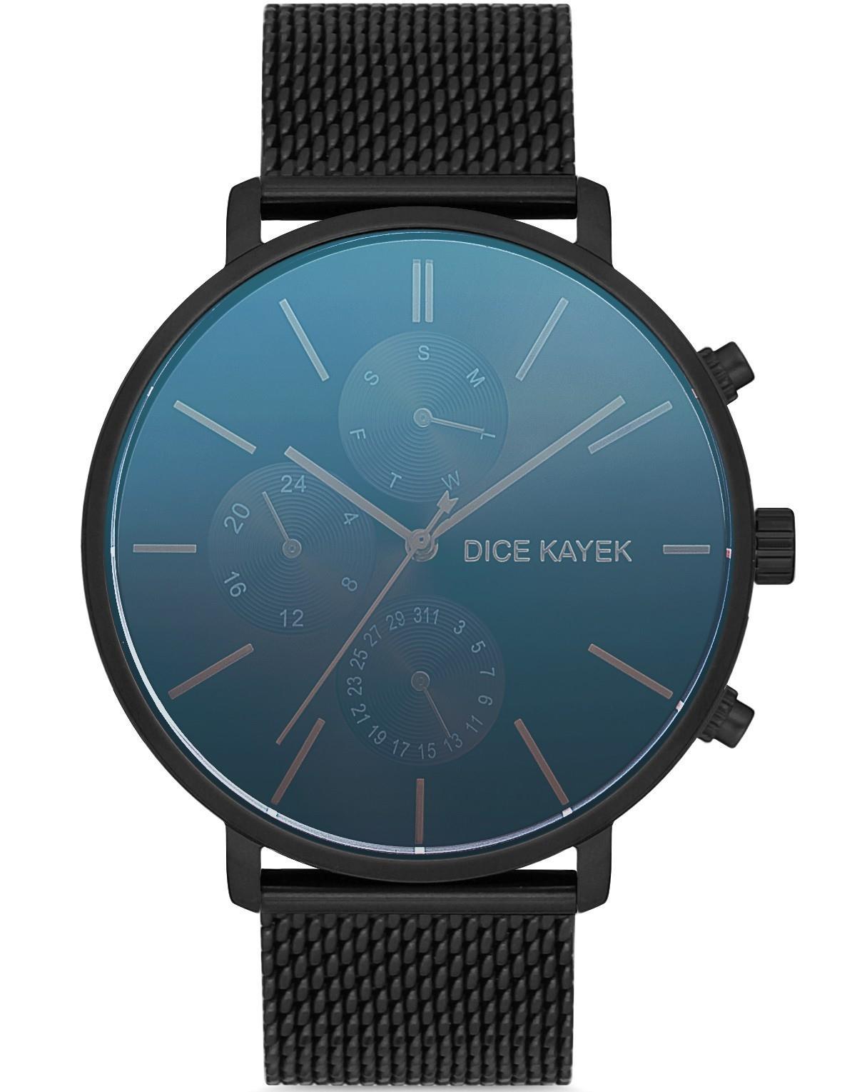 Dice Kayek DK.1.AG1241.06 Takvimli 42 mm Siyah Çelik Kordon Analog Erkek Kol Saati