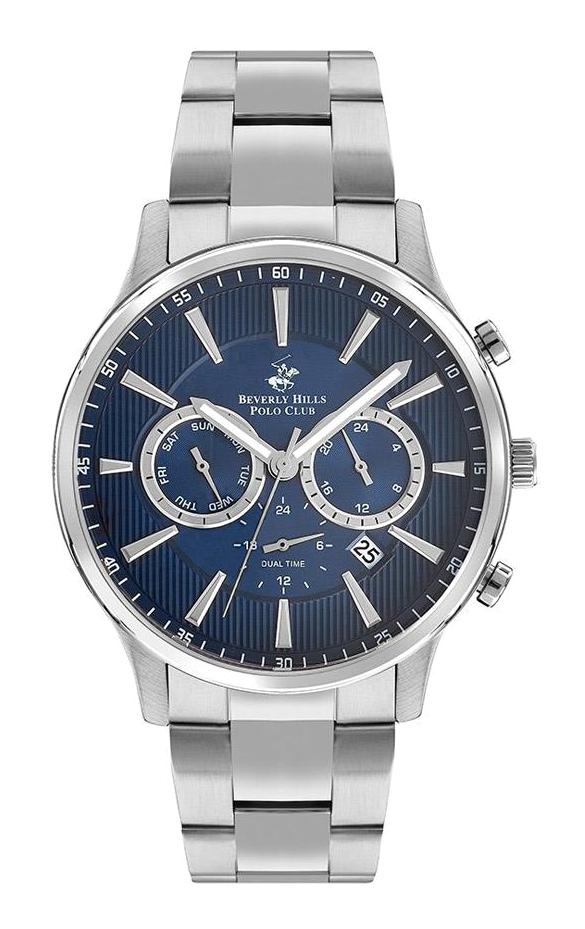 Beverly Hills Polo Club BP3208 Takvimli 44 mm Çelik Kordon Analog Erkek Kol Saati