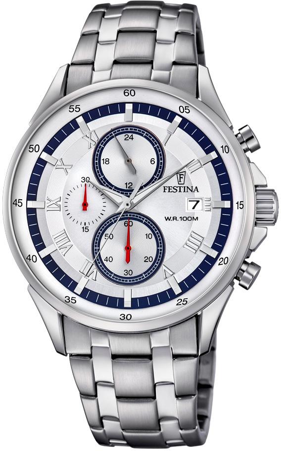 Festina F6853-1 Takvimli 44 mm Çelik Kordon Analog Kol Saati