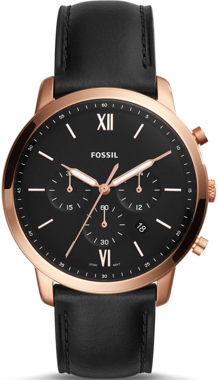 Fossil FS5381 Takvimli 44 mm Siyah Deri Kordon Analog Erkek Kol Saati