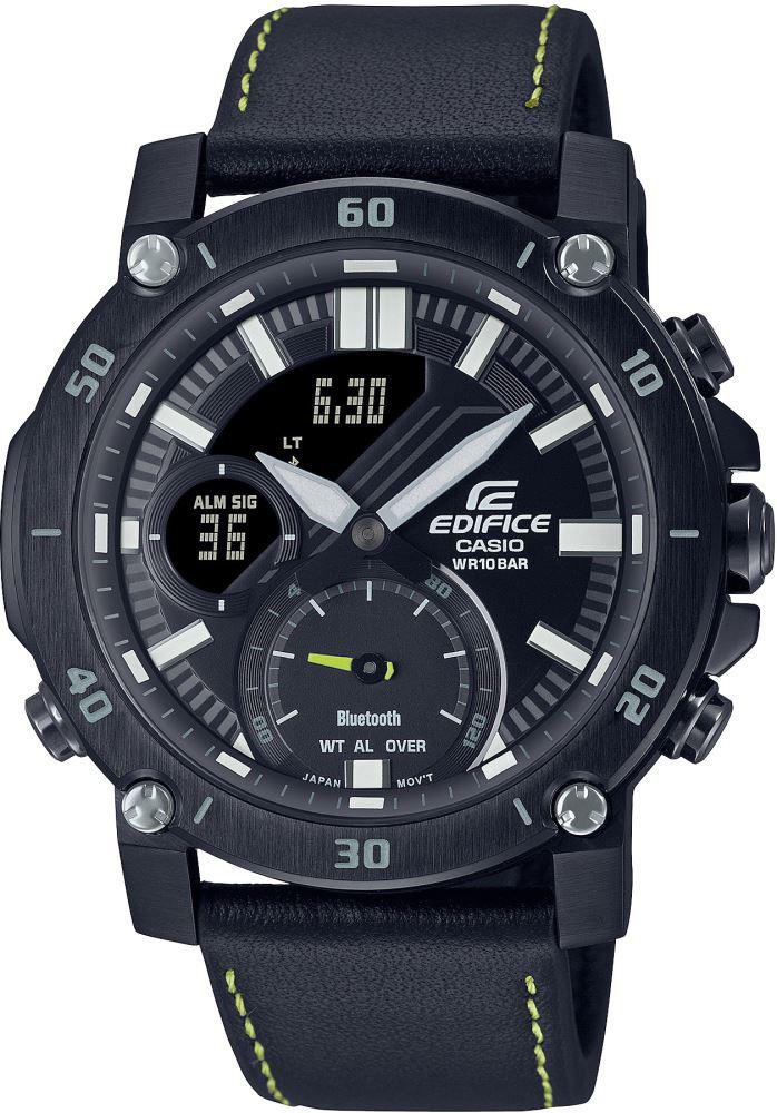 Casio ECB-20CL-1A Takvimli 46 mm Siyah Deri Kordon Analog Kol Saati