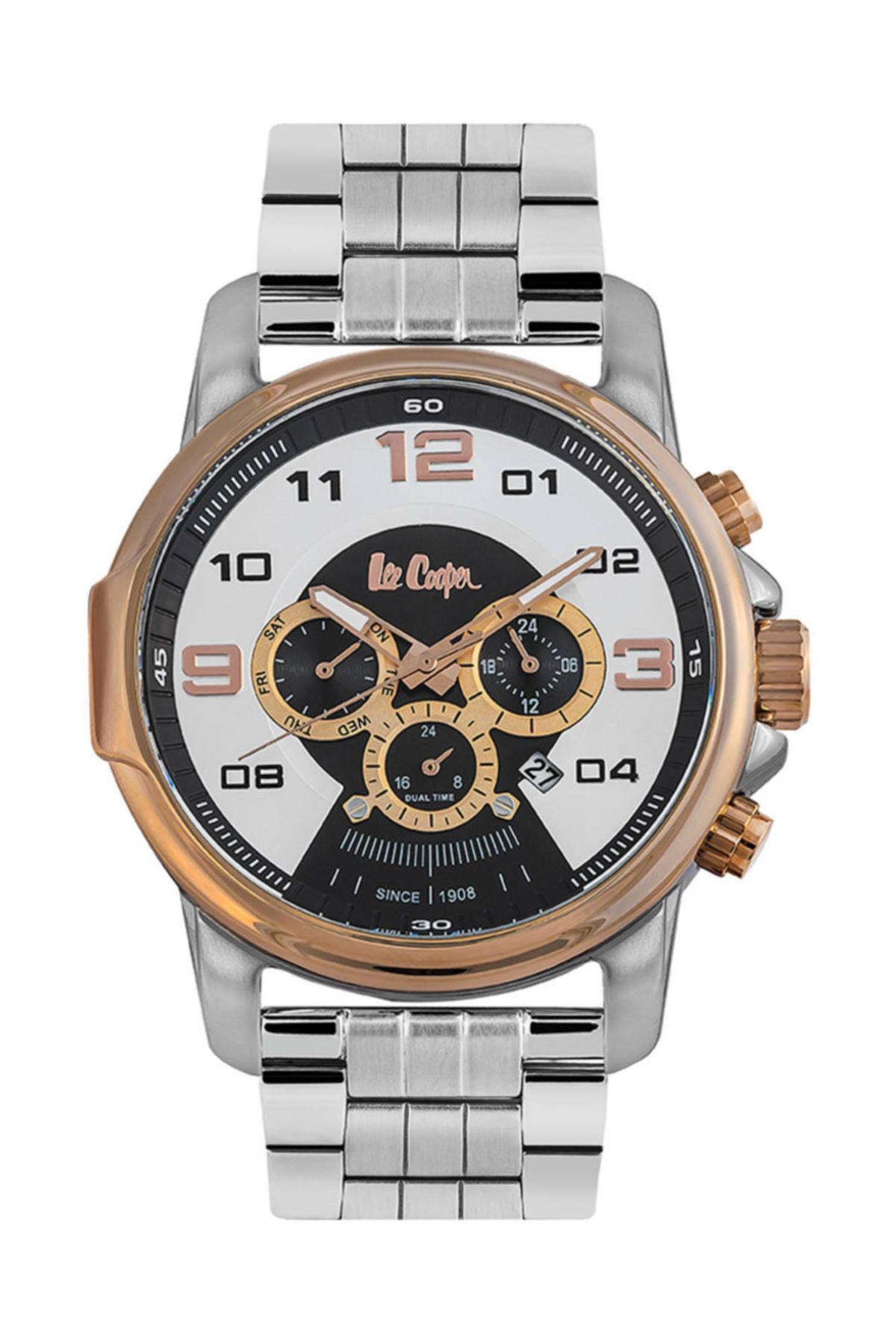 Lee Cooper LC06526.550 Takvimli 46 mm Çelik Kordon Analog Erkek Kol Saati
