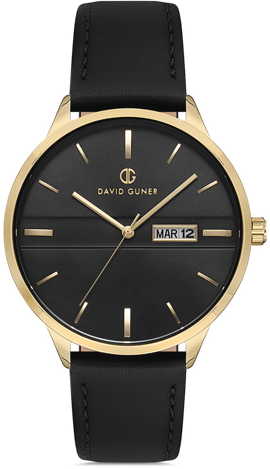 David Guner DG-8067GB-N2 Takvimli 42 mm Siyah Çelik Kordon Analog Kol Saati