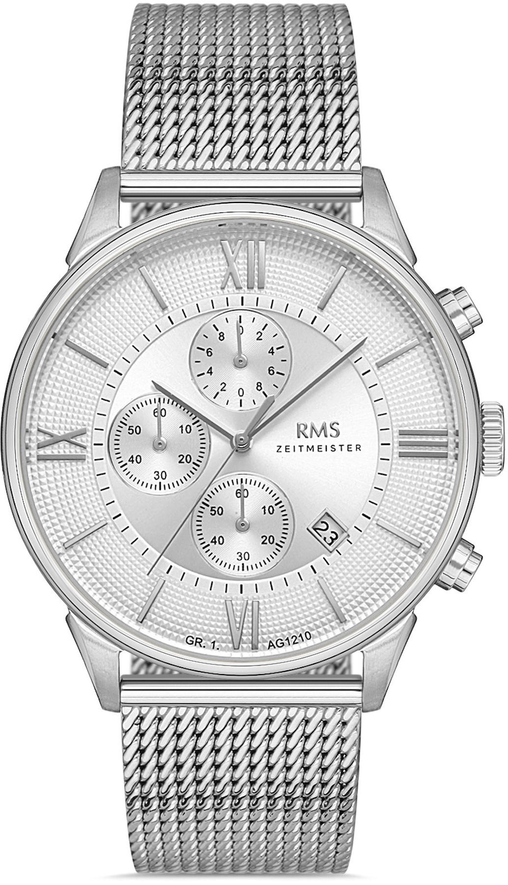 Romanson RMS.1.AG1464.01 Takvimli 44 mm Çelik Kordon Analog Kol Saati