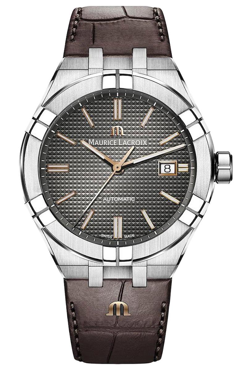Maurice Lacroix ML-AI6008SS001331-1 Takvimli 42 mm Kahverengi Deri Kordon Analog Erkek Kol Saati