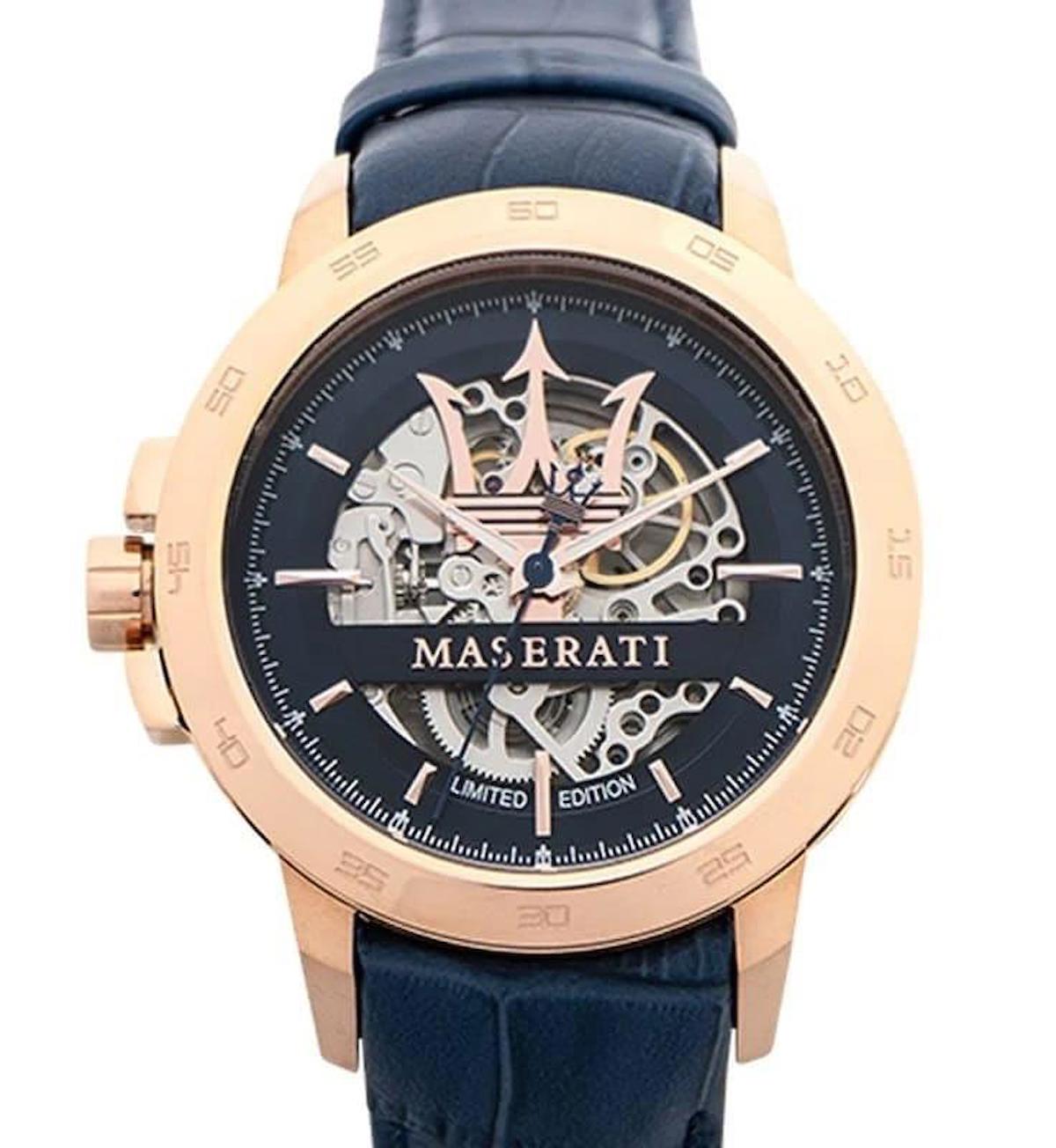 Maserati R8821119005 46 mm Lacivert Deri Kordon Analog Erkek Kol Saati