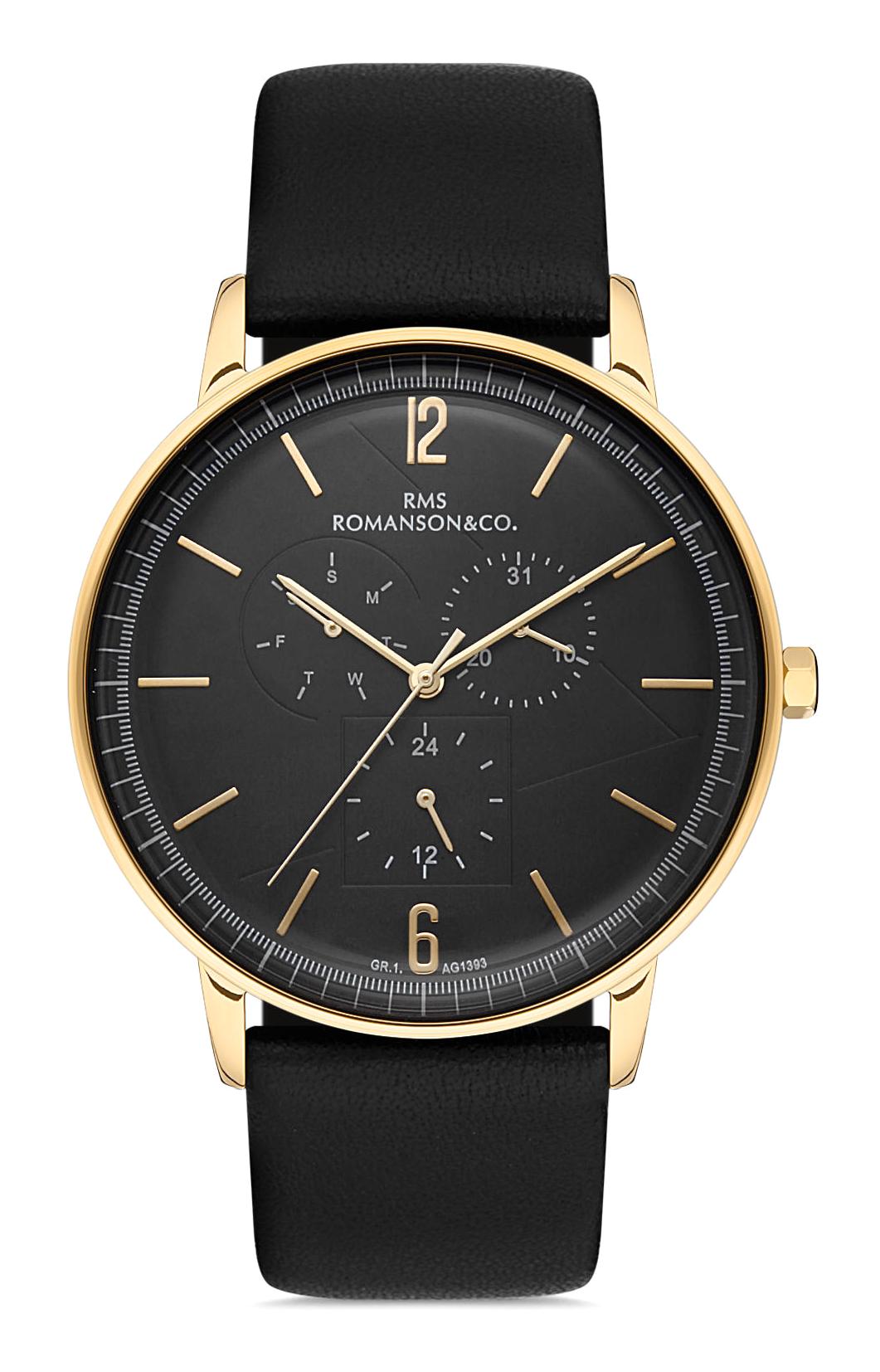 Grand Romanson GR.1.AG1393.04 Takvimli 41-45 mm Siyah Deri Kordon Analog Erkek Kol Saati