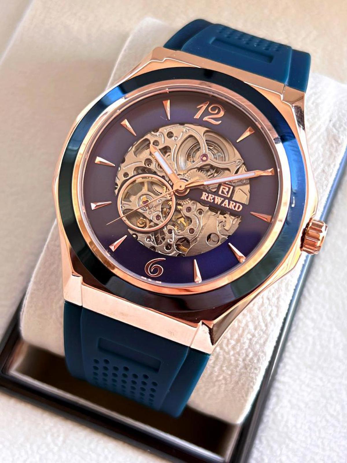 Reward RWD.33 44 mm Lacivert Silikon Kordon Analog Erkek Kol Saati